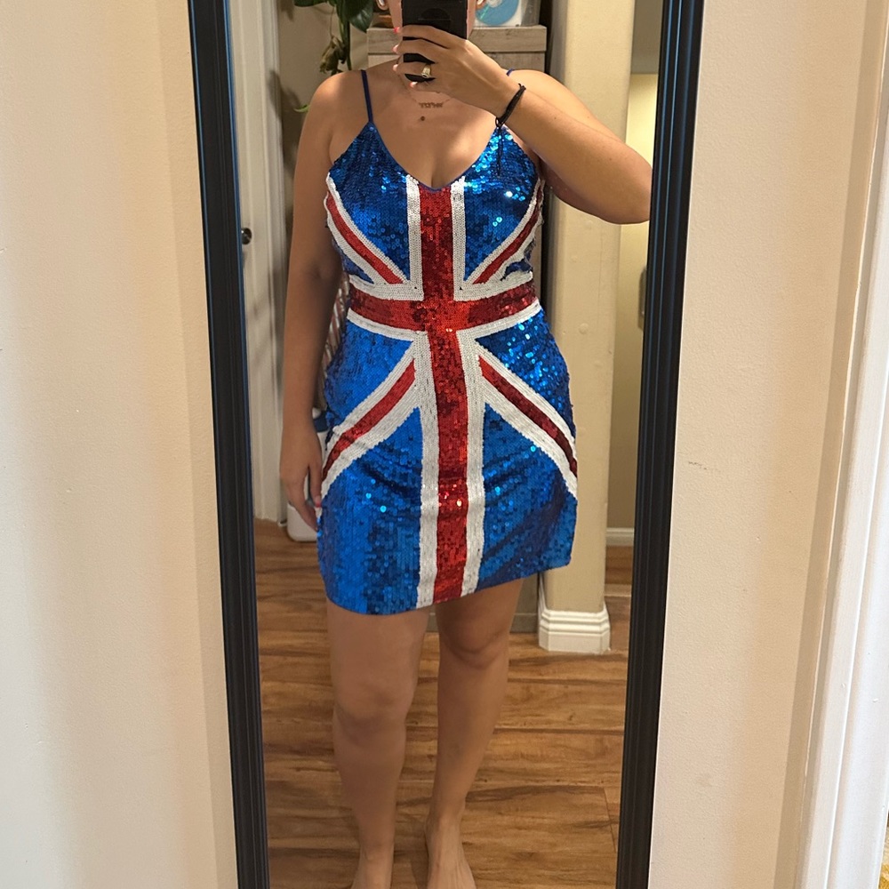 Sequined Union Jack Dress / British Flag Dress